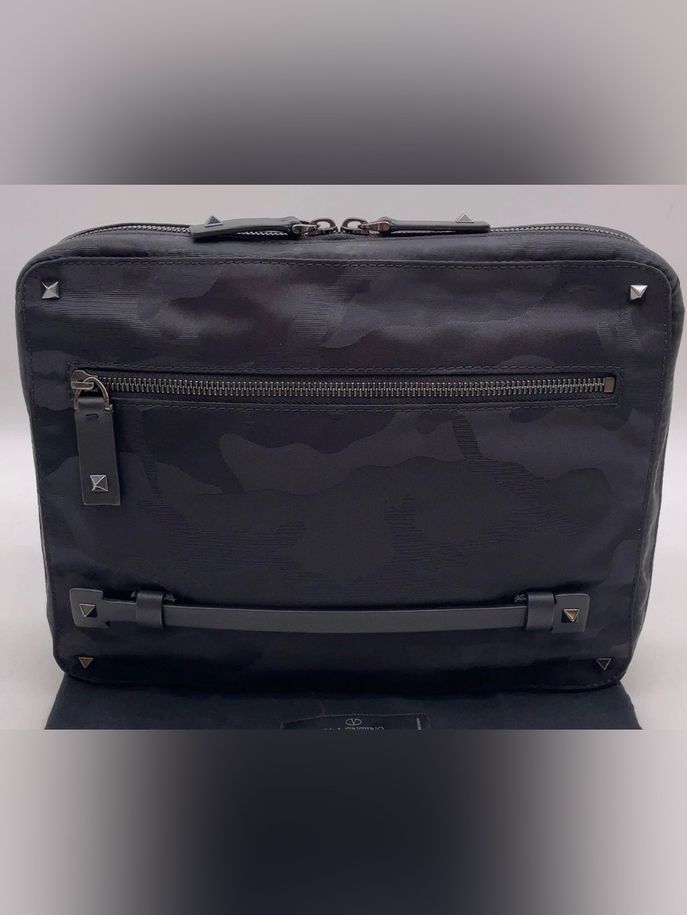 Valentino Garavani Black Camo Travel Pouch